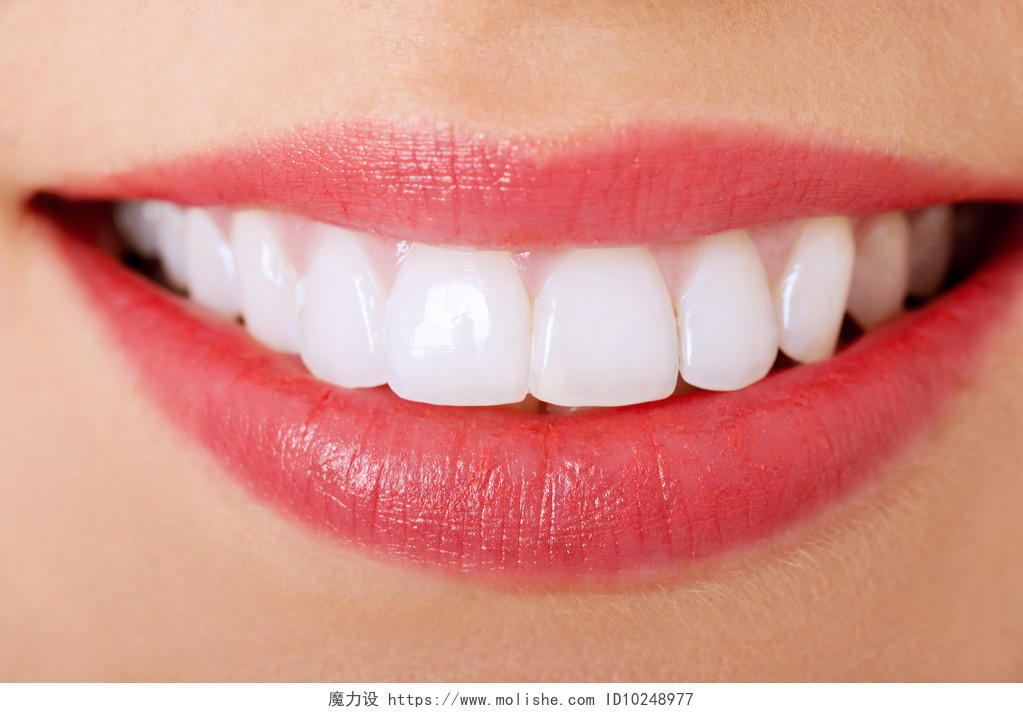 一个完美的微笑嘴唇纹唇美容牙齿美白口腔牙齿口腔牙齿